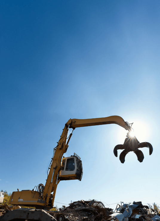 Dettaglio braccio idraulico per sollevamento rifiuti