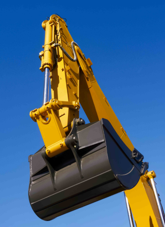 Dettaglio braccio idraulico escavatore