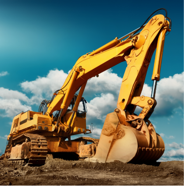 Escavatore cingolato in cantiere